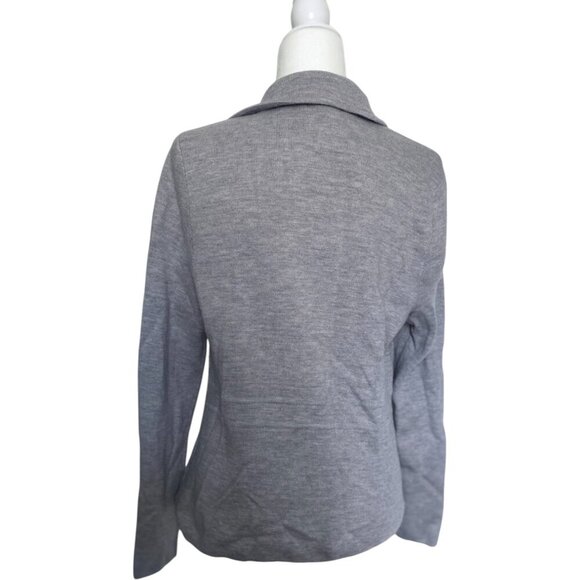 Talbots Merino wool blazer sweater cardigan gray size large - Picture 7 of 7